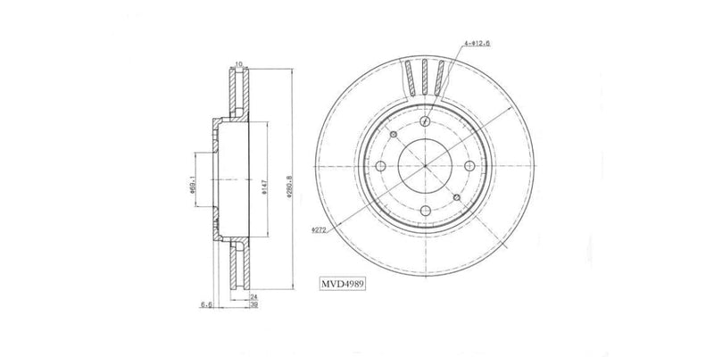 Brake Disc Vented Front Volvo S40 2.0,2.4,V40,V50 1997-2009 (Single) at Modern Auto Parts!