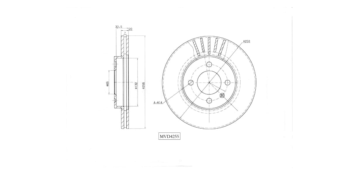 Brake Disc Vented Front Vw Golf 3 1600 Jetta Polo Classic Playa 1993-2003 (Single) Brake Disc