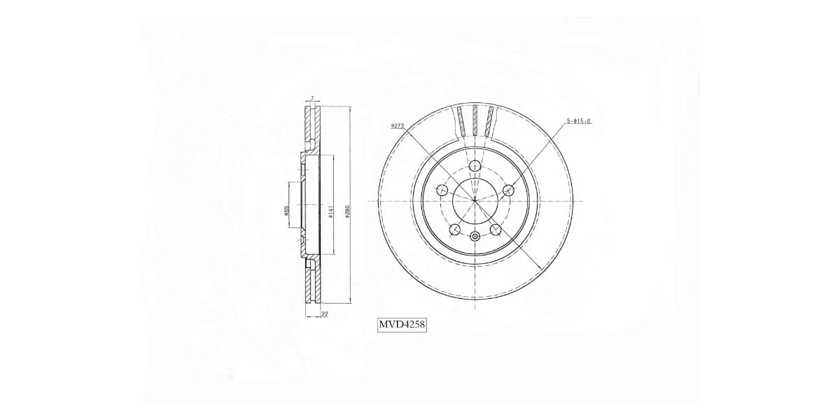 Brake Disc Vented Front Vw Golf Jetta 3 2.8 Vr6 (Single) Brake Disc