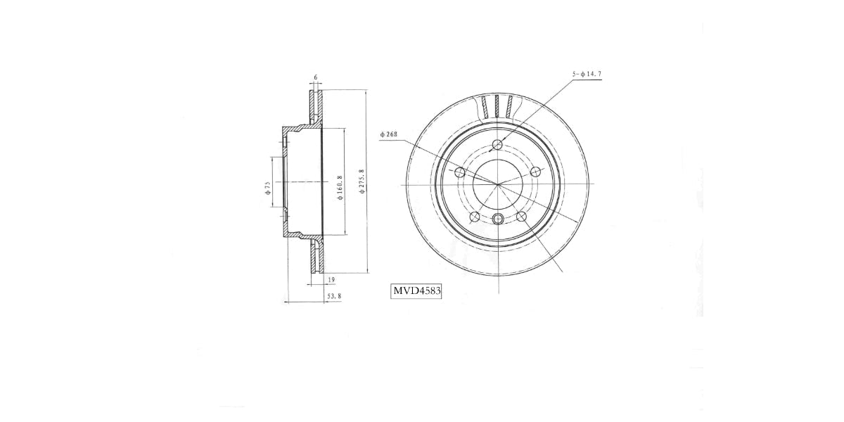 Brake Disc Vented Rear Bmw 318I,320D,320I,323I,328I [E46] 1999-2005 (Single) at Modern Auto Parts!