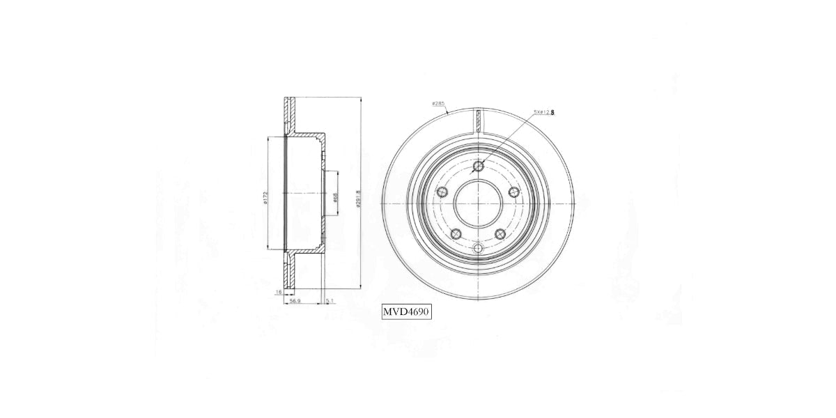 Brake Disc Vented Rear Nissan Qashqai 2008-2014,X-Trail 2001-2014,Renault Koleis 2008-2011 (Single) at Modern Auto Parts!