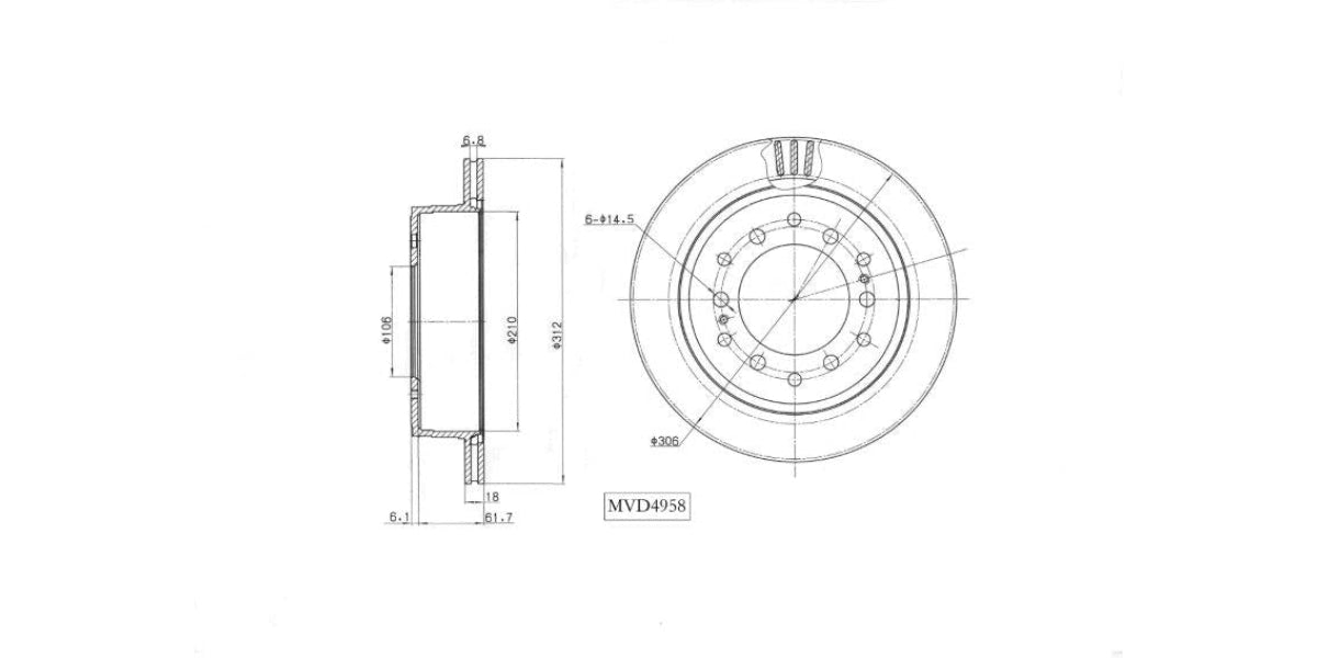 Brake Disc Vented Rear Toyota Prado 3.4,2.0,Landcruiser 1983-2002 (Single) at Modern Auto Parts!