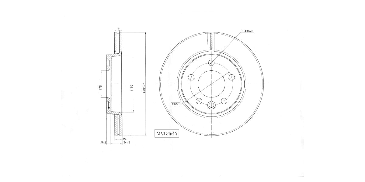 Brake Disc Vented Rear Vw Kombi 2004-2016, Transporter 2004-2016 (Single) at Modern Auto Parts!