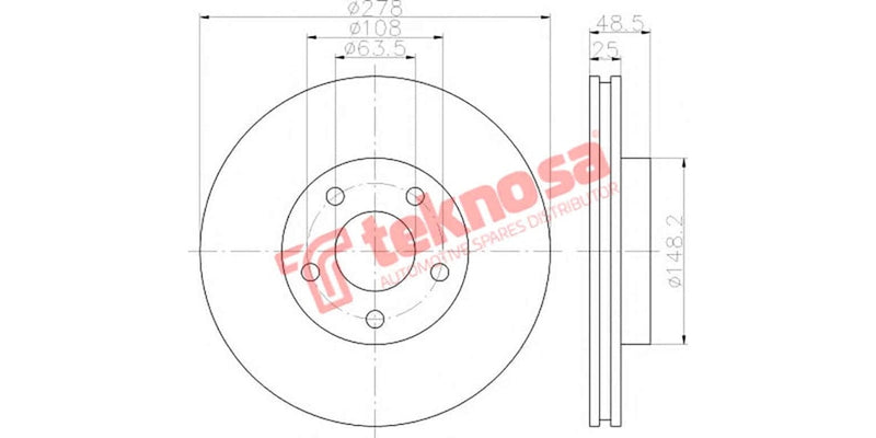Brake Disc Volvo S40 06-/C30 07- (Fv)