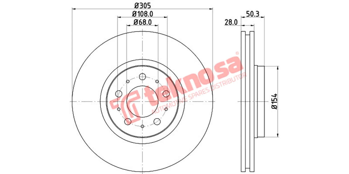 Brake Disc Volvo S60/S80/V70/Xc70 16" Wheel (Fv)