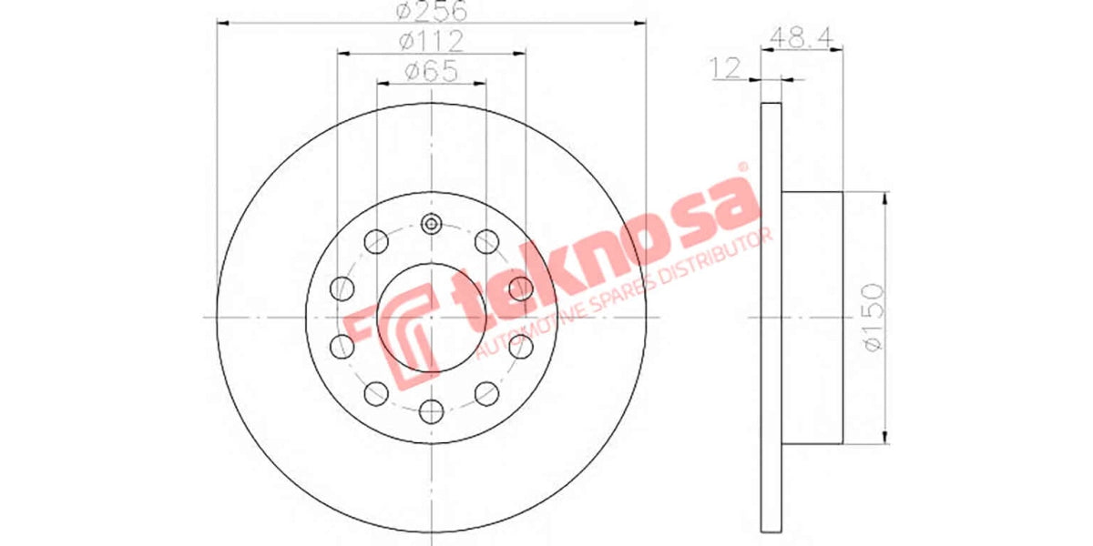 Brake Disc Vw Caddy 1.6/1.9Tdi/P-Van 05- (Rs)