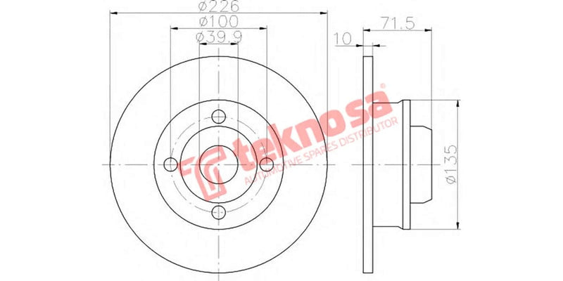 Brake Disc Vw Golf 2/3, Jetta 2/3 Passat -02 Polo -99 (Rs)