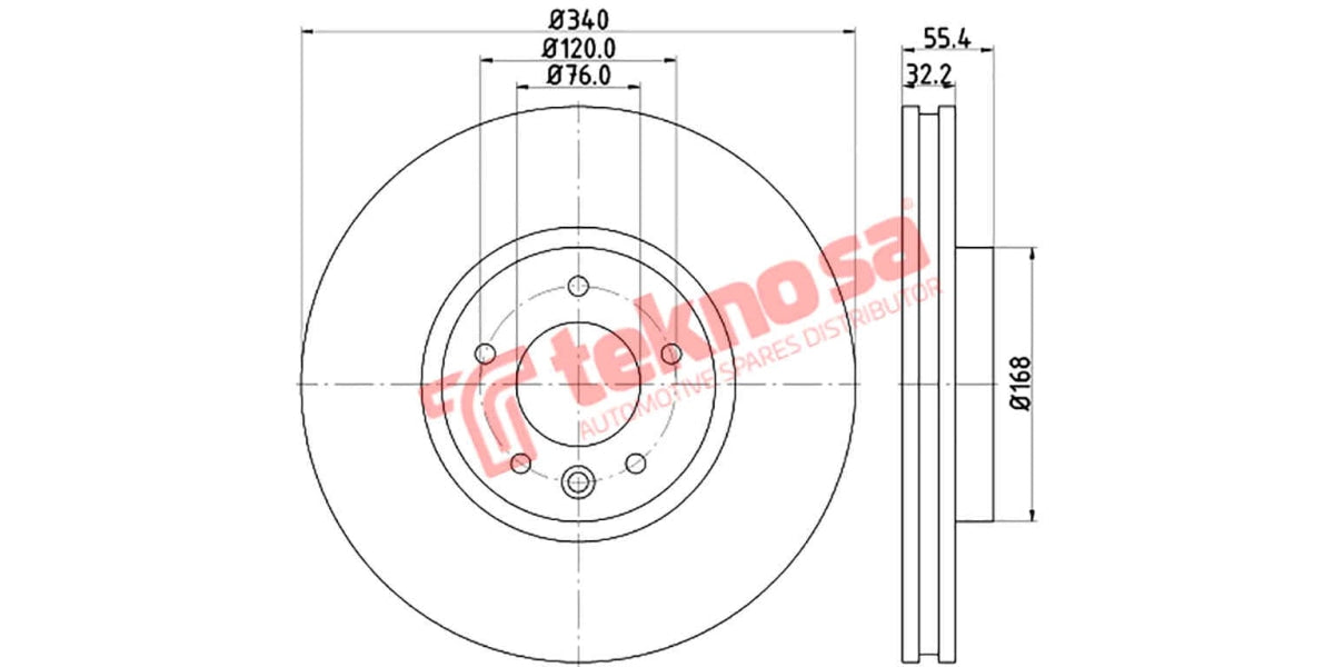 Brake Disc Vw Kombi / Caravelle 12- (Fv)