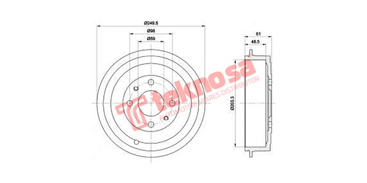 Brake Drum Astra/Espero/Lanos 1.8/2.0 84-