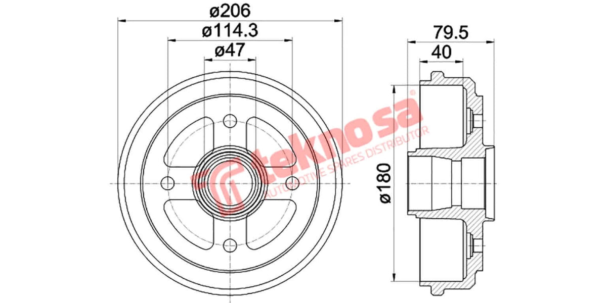 Brake Drum Chevrolet Spark/Daewoo Matiz 99-