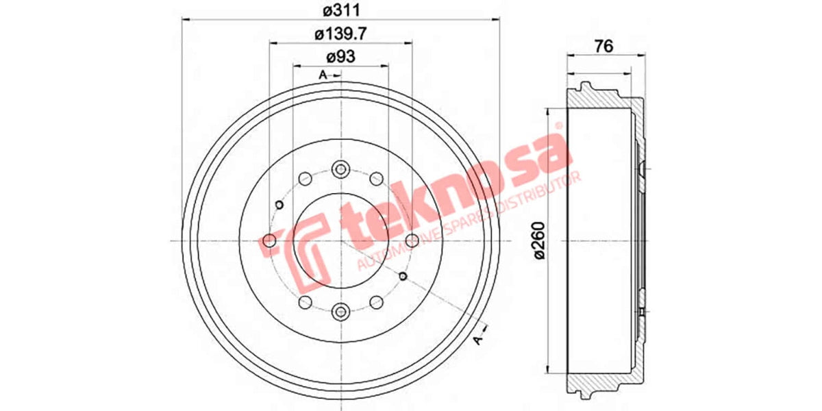 Brake Drum Ford Courier 4X4 Mazda Marathon