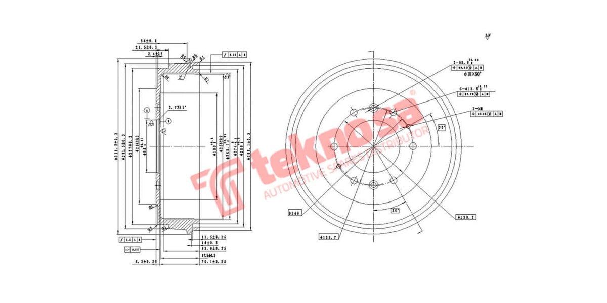 Brake Drum Ford Courier/Mazda B Series 80-