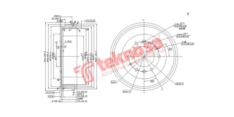Brake Drum Ford Courier/Mazda B Series 80-