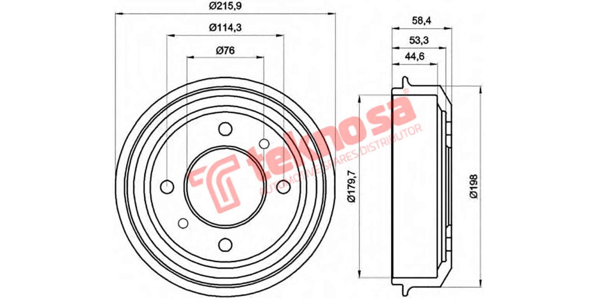 Brake Drum Hyundai Accent 1.3/1.5 00-