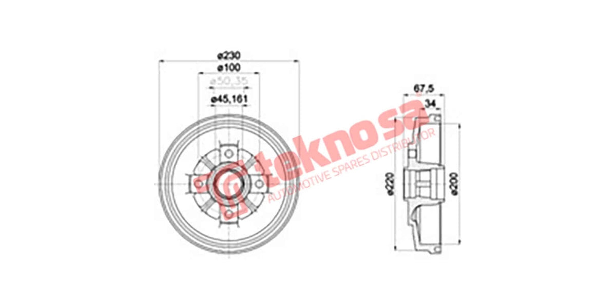 Brake Drum Kia Rio 1.5 16V 00-05