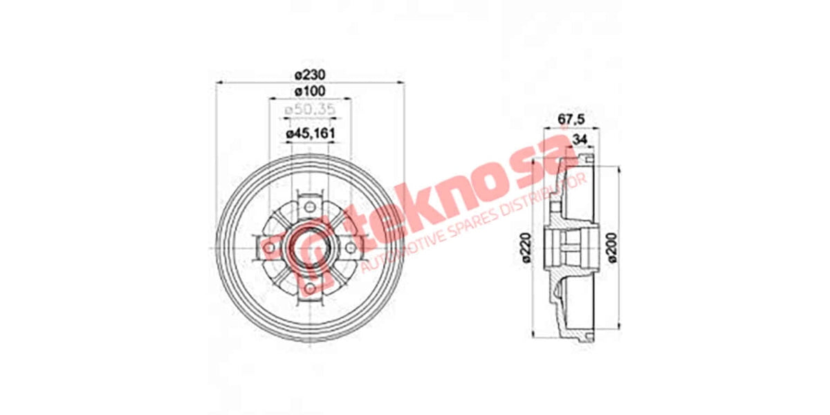 Brake Drum Kia Rio 1.5 16V 00-05 (Hub)