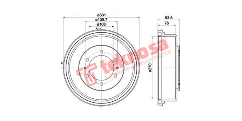 Brake Drum Mitsubishi Colt Rodeo 96-07
