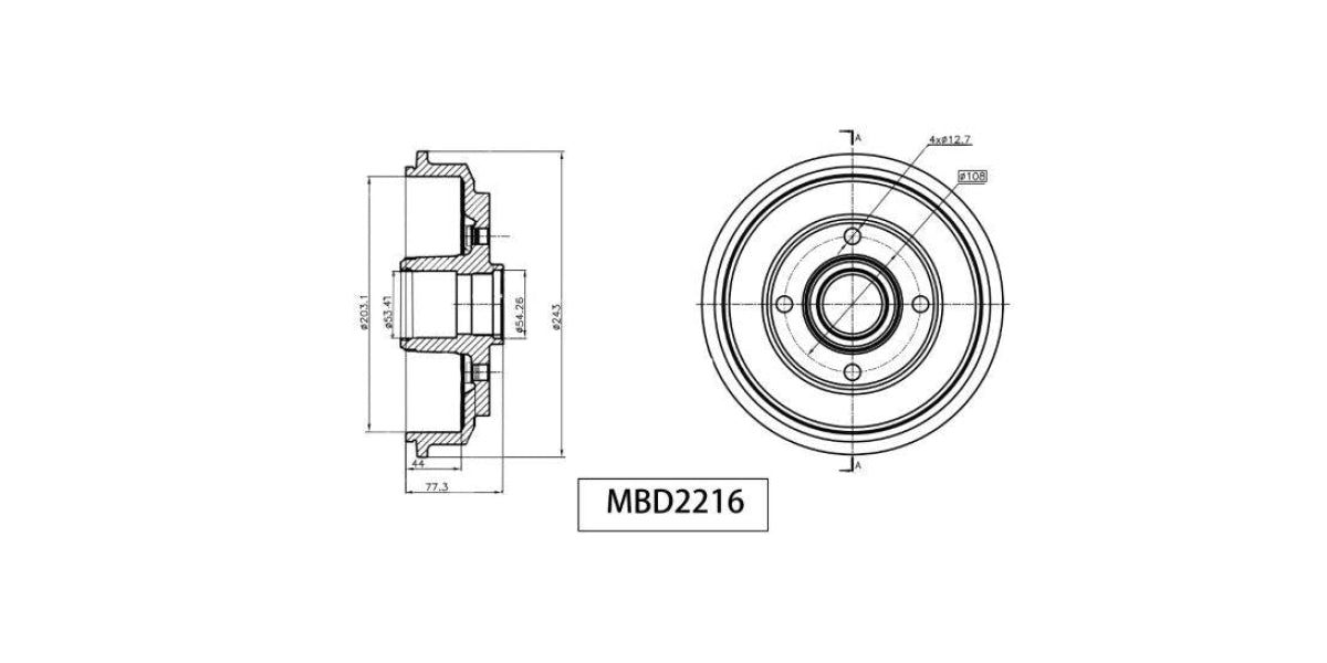 Brake Drum Rear Ford Fiesta[3][4] 1.0 Ecoboost,Figo 1.4I,Ikon 2009> (Single) at Modern Auto Parts!