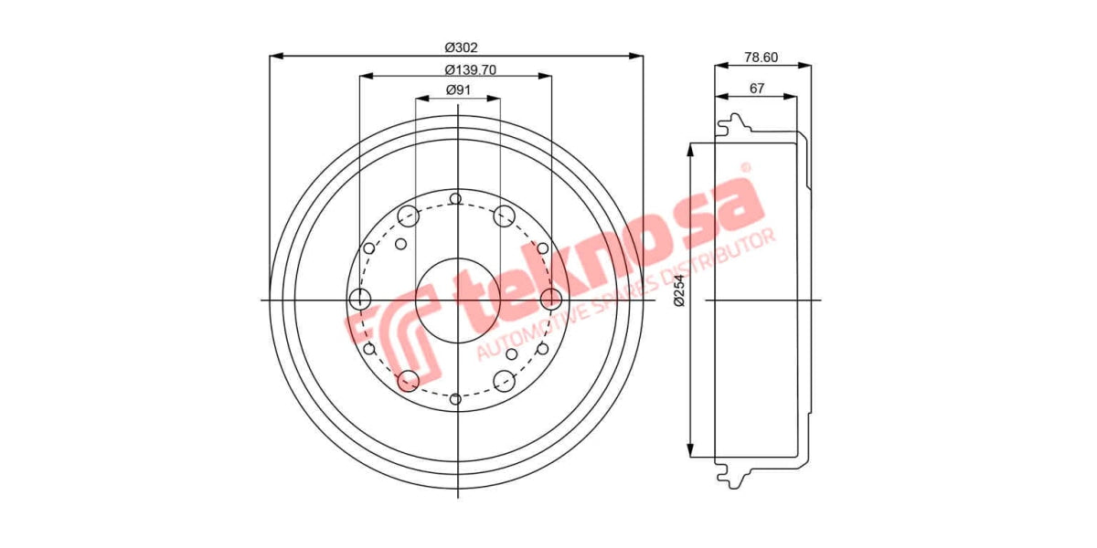 Brake Drum Toyota Hilux 2.0/2.4D/2.2 84-