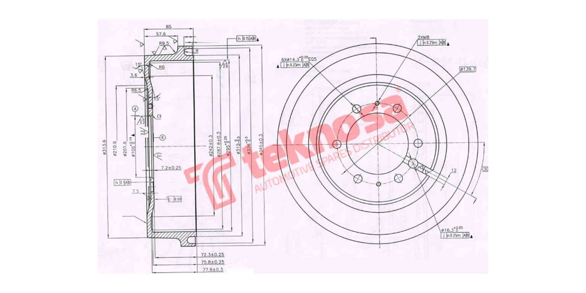 Brake Drum Toyota Landcruiser 3.4D 84-96