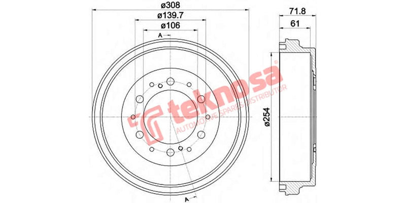 Brake Drum Toyota Quantum 2.5-2.7 05-