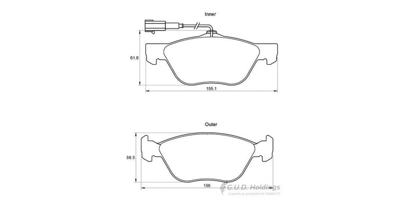 Brake Pads Front Alfa 145 2.0,146 2.0,Gtv & Spider (96-05) Fiat Punto (04-09) (SAFELINE D3168S)