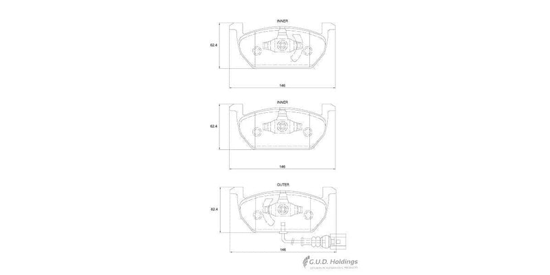 Brake Pads Front Audi A3 (2012-) Vw Golf 7 (2013-) (SAFELINE D4195S)