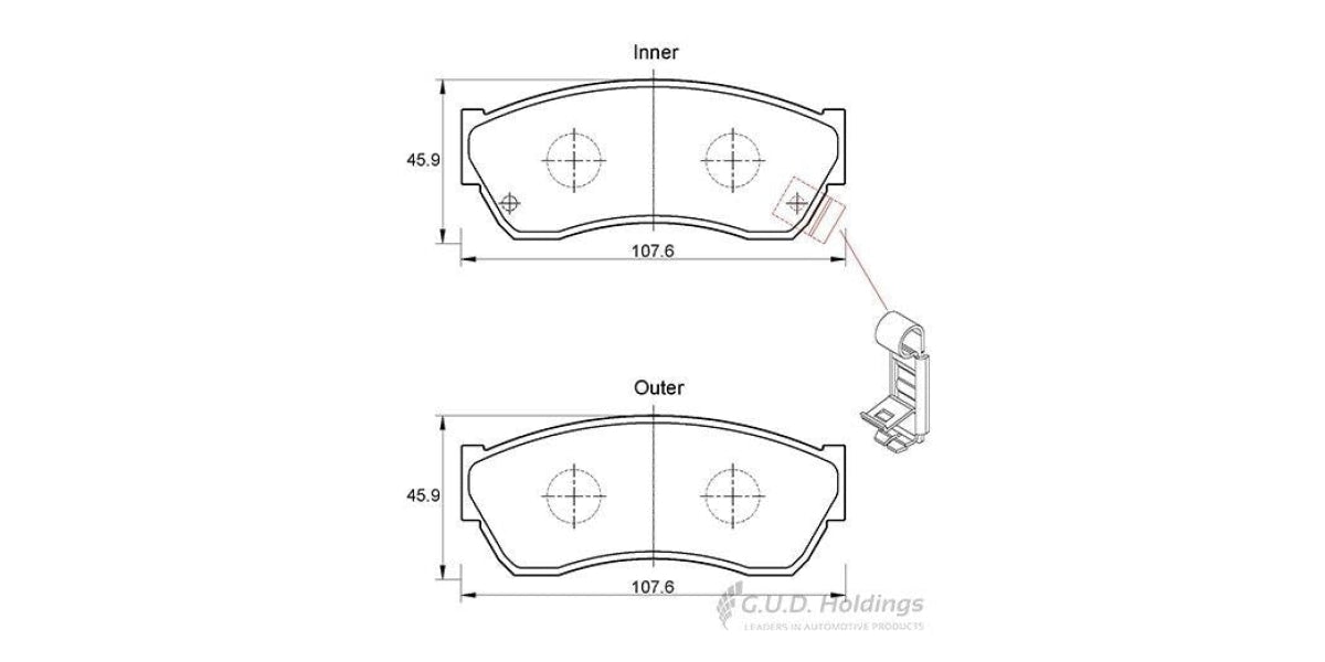 Brake Pads Front Chana Bennie (08-12) Tata Indica (05-15) Indigo (06-) (SAFELINE D3549S)