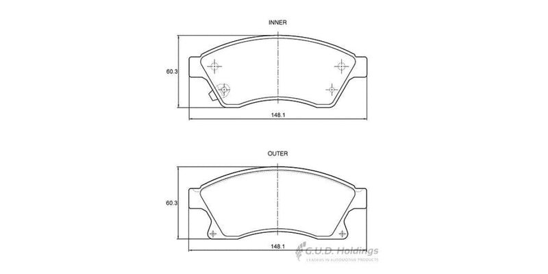 Brake Pads Front Chev Cruze (09-) Orlando (11-) Sonic (11-) Opel Astra Enjoy (10-) (SAFELINE D3779S)