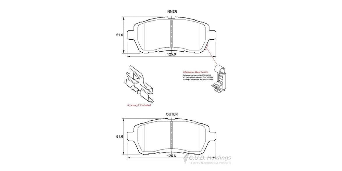 Brake Pads Front Daihatsu Sirion (05-14) Ford Figo (15-) Mazda 2 (07-) Suzuki Baleno (17-) Toyota Starlet (20-) (SAFELINE D3702S)