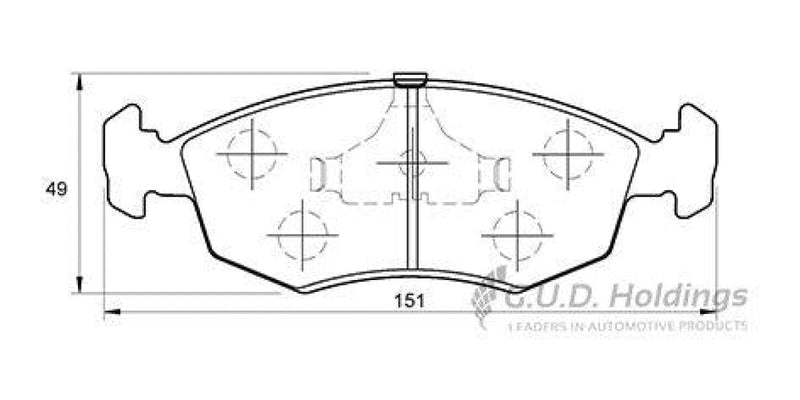 Brake Pads Front Fiat Palio [2] (05-08) Espresso (05-08) Ford Sierra Xr6 (84-92) Toyota Hiace (87-07) Vw Kombi (91-99) (SAFELINE D3015TS)
