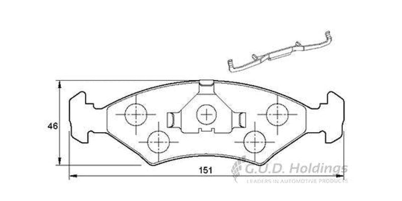 Brake Pads Front Ford Escort,Fiesta I,Ii,Ikon,Bantam,Kia Shuma,Mazda 323,Toyota Conquest,Corolla (SAFELINE D334S)