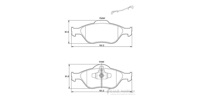 Brake Pads Front Ford Fiesta [2] (03-) Figo (10-) Ikon [2][3] (07-15) Streetka (05-09) (SAFELINE D3455S)