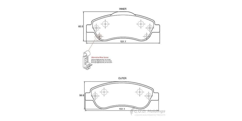 Brake Pads Front Honda Cr-V (2006-2017) (SAFELINE D3707S)