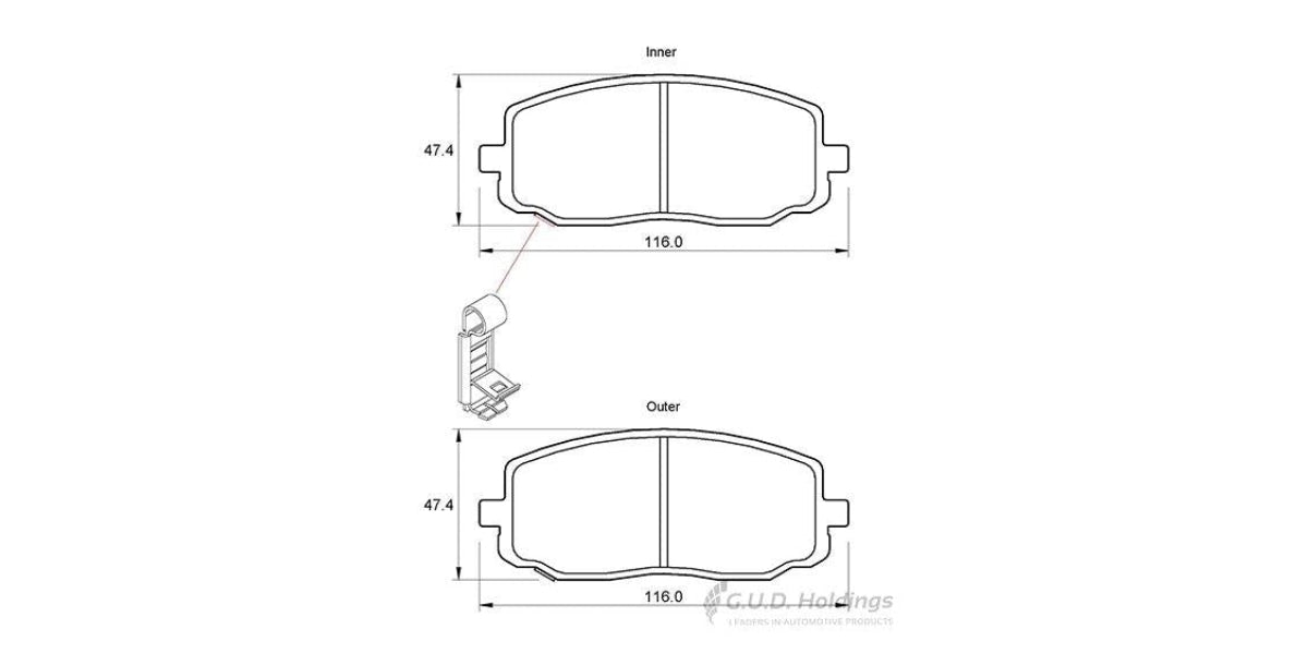 Brake Pads Front Hyundai I10 & Facelift (09-13) Kia Picanto (04-11) (SAFELINE D3561S)