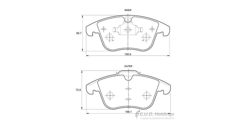 Brake Pads Front Landrover Evoque (12-) Freelander [2] (06-) Volvo S60 [2] (10-) S80 [2] (06-) (SAFELINE D3759S)