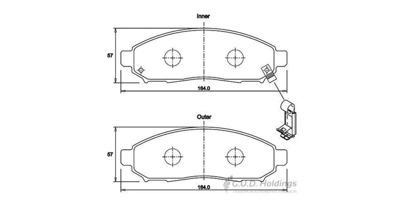 Brake Pads Front Nissan Navara [D40] (05-17) Pathfinder (05-14) (SAFELINE D3550S)