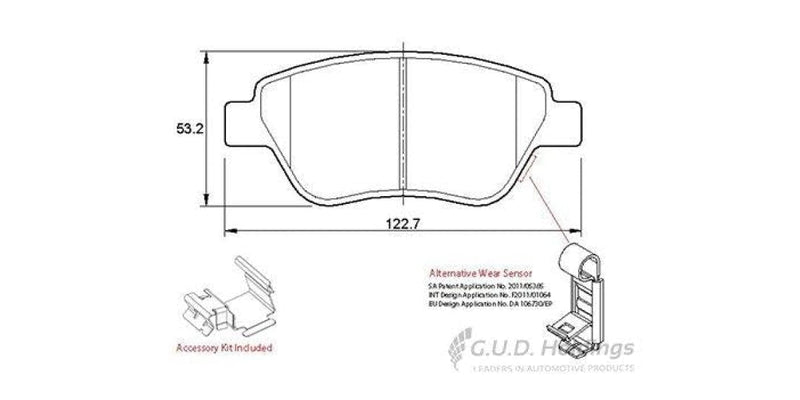 Brake Pads Front Opel Corsa,Proton Gen 2 (SAFELINE D3629S)