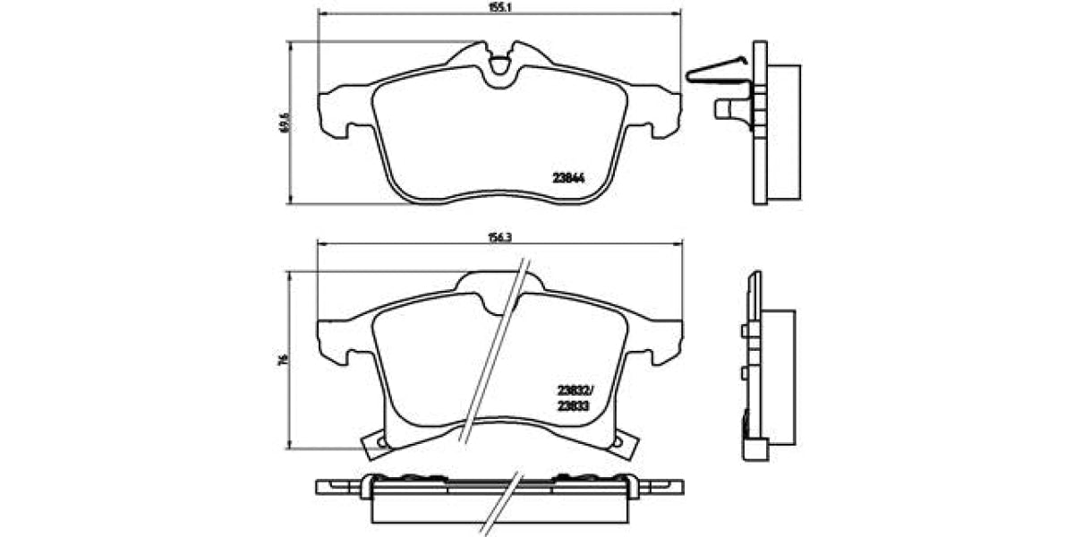 Brake Pads Front Set (Brembo) (P59045X)