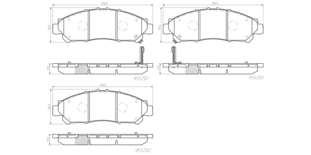 Brake Pads Front Set (Brembo) (P83173)