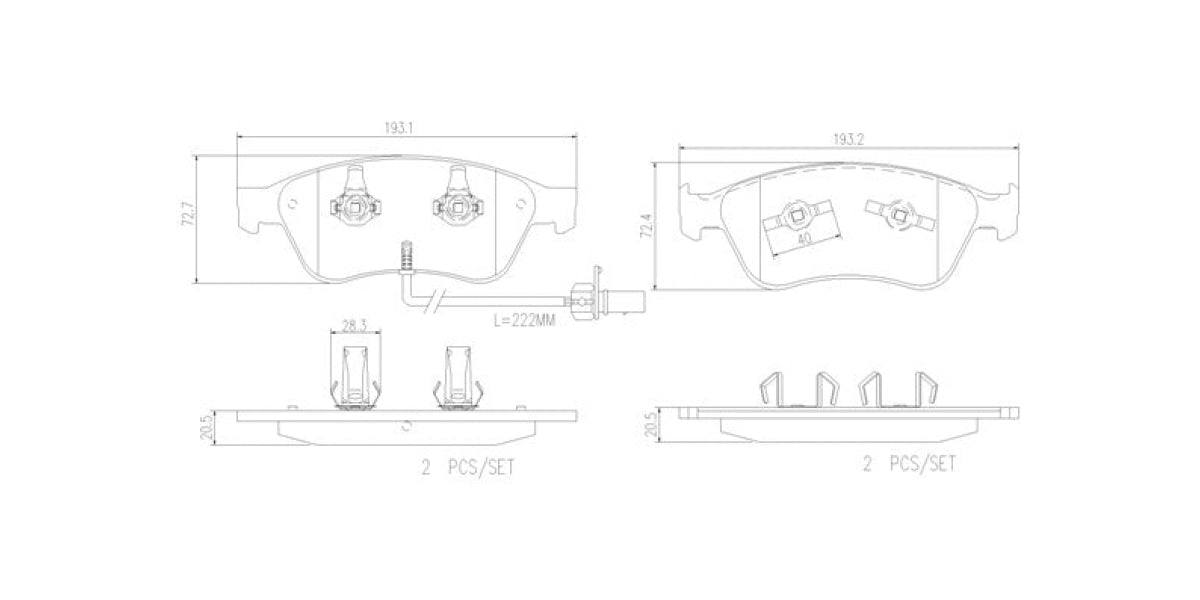 Brake Pads Front Set (Brembo) (P85102)