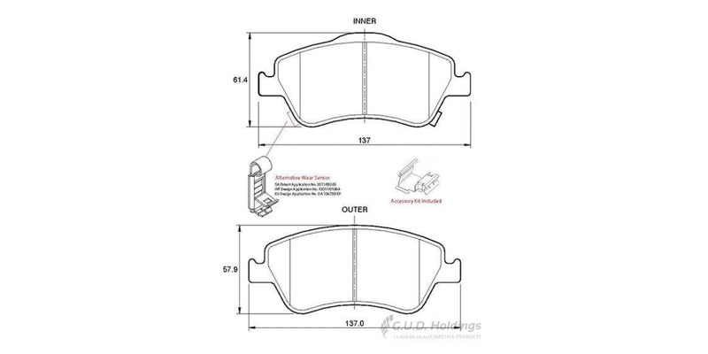 Brake Pads Front Toyota Auris/Aurisx (07-15)Corolla (07-15) (SAFELINE D3587S)