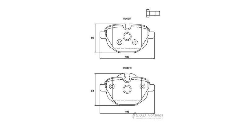 Brake Pads Rear Bmw 5-Series [F10/11] (10-) [G30] (17-) 730D/740E [G11/G12] (15-) X3 [F25] (11-) (SAFELINE D4139S)