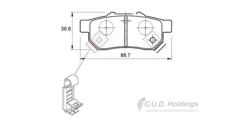 Brake Pads Rear Honda 150 Sohc,160I Dohc (92-96) Civic (96-06) Jazz [3][4] (08-) (SAFELINE D3023S)