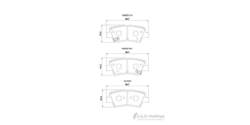 Brake Pads Rear Hyundai I20 [2] (15-) I30 (12-) Tucson (04-) Veloster (13-) Kia Cerato [3] (13-) (SAFELINE D4130S)