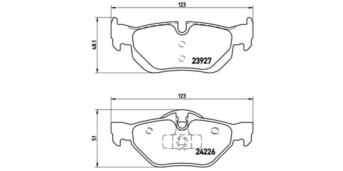 Brake Pads Rear Set (Brembo) (P06038)