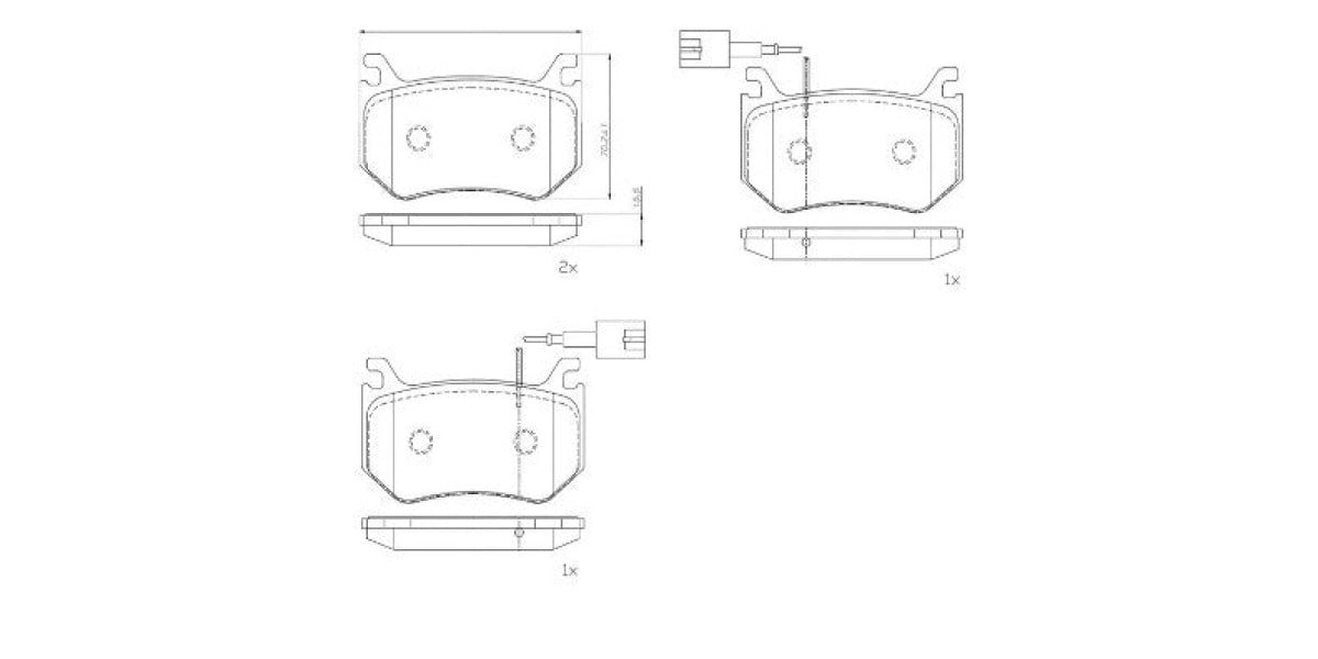 Brake Pads Rear Set (Brembo) (P23184)