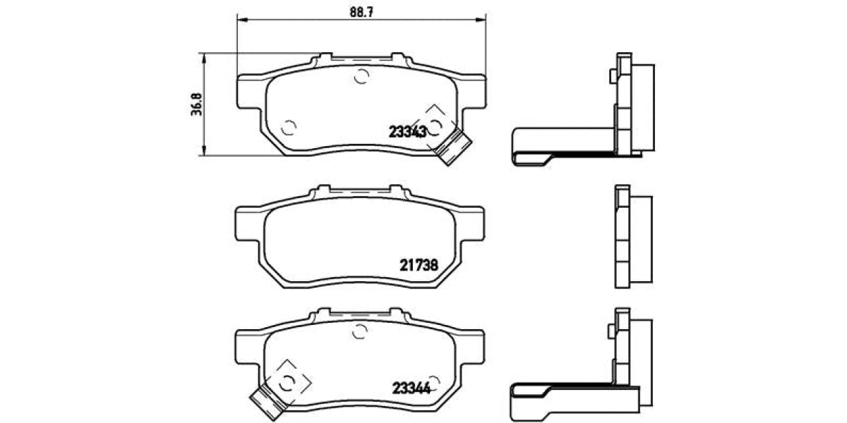 Brake Pads Rear Set (Brembo) (P28025)