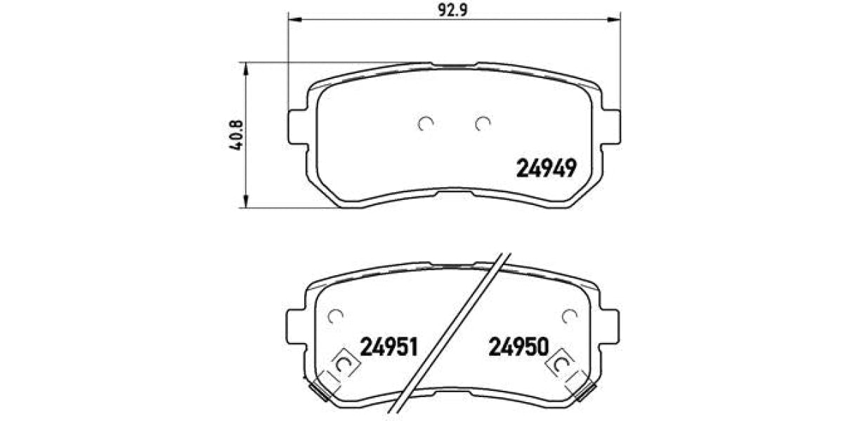 Brake Pads Rear Set (Brembo) (P30046)