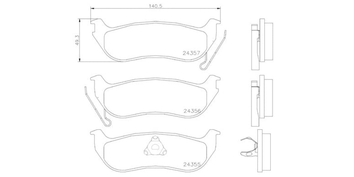 Brake Pads Rear Set (Brembo) (P37009)